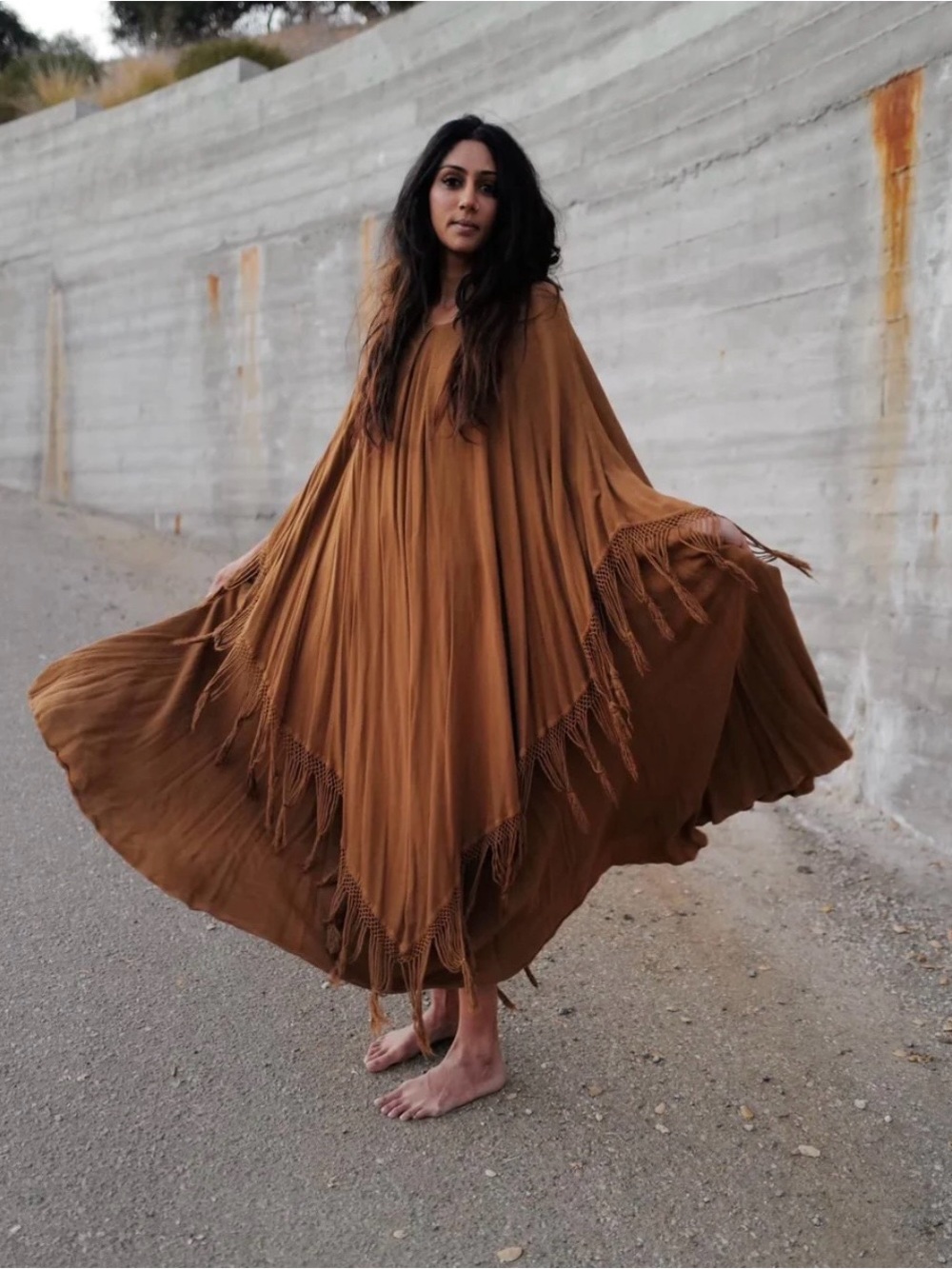 Kin Amora Desert Dweller Dress Fringe Moroccan Resort Travel Dress One Size Boho - Picture 16 of 16
